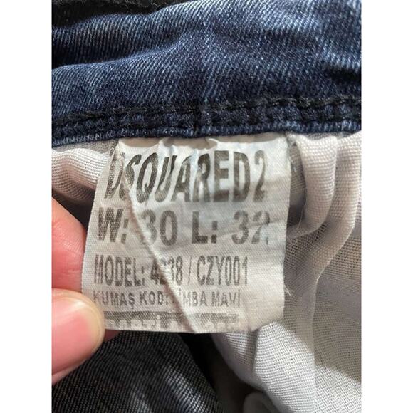 DSQUARED2 Squid Game Patch Distressed Denim Jeans Slim Fit Model 478 W26 L29 - Picture 6 of 10